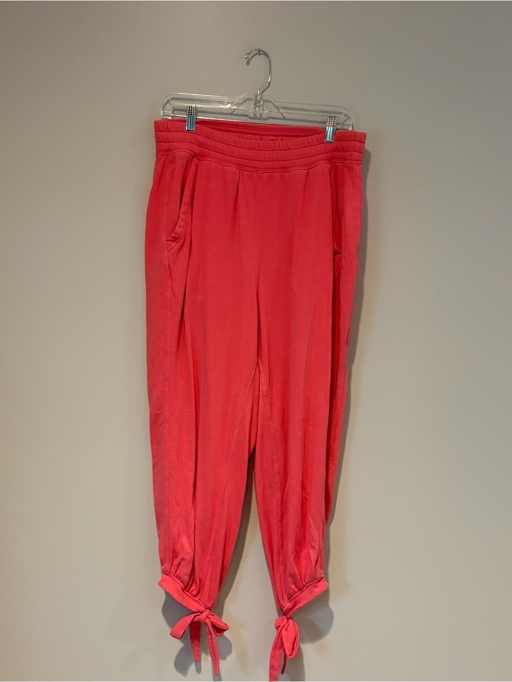 FP Movement by Free People Soft Coral Ankle Tie High Waist Joggers